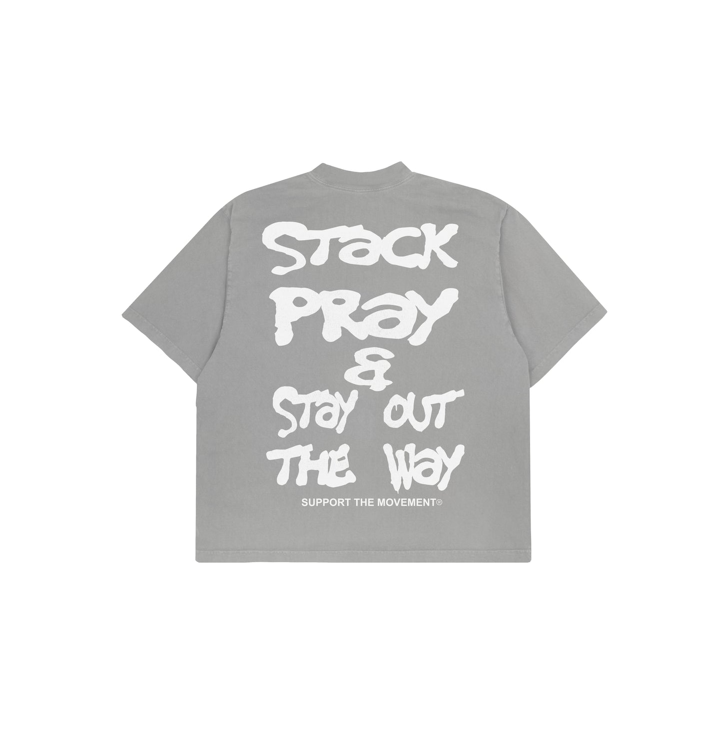 CHARCOAL AND WHITE STACK / PRAY TEE