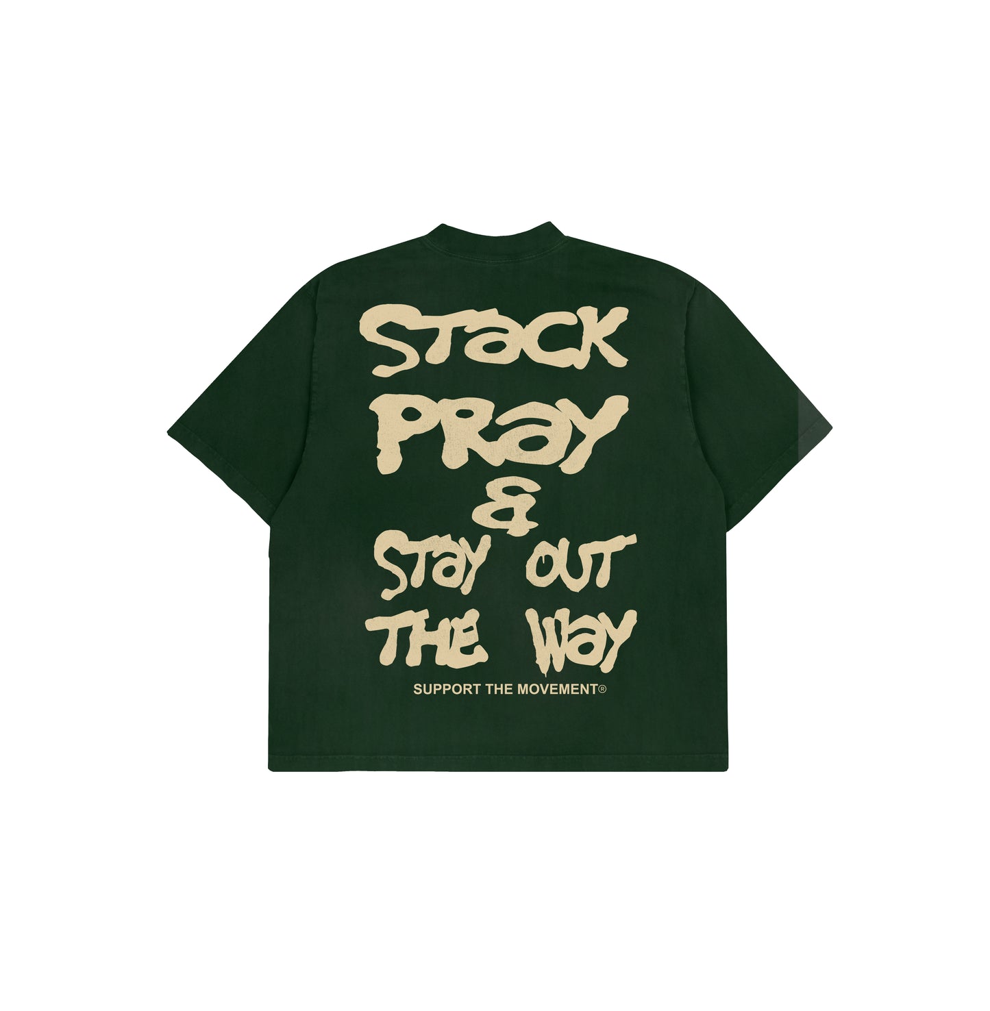 FOREST GREEN WITH CREAM STACK / PRAY TEE