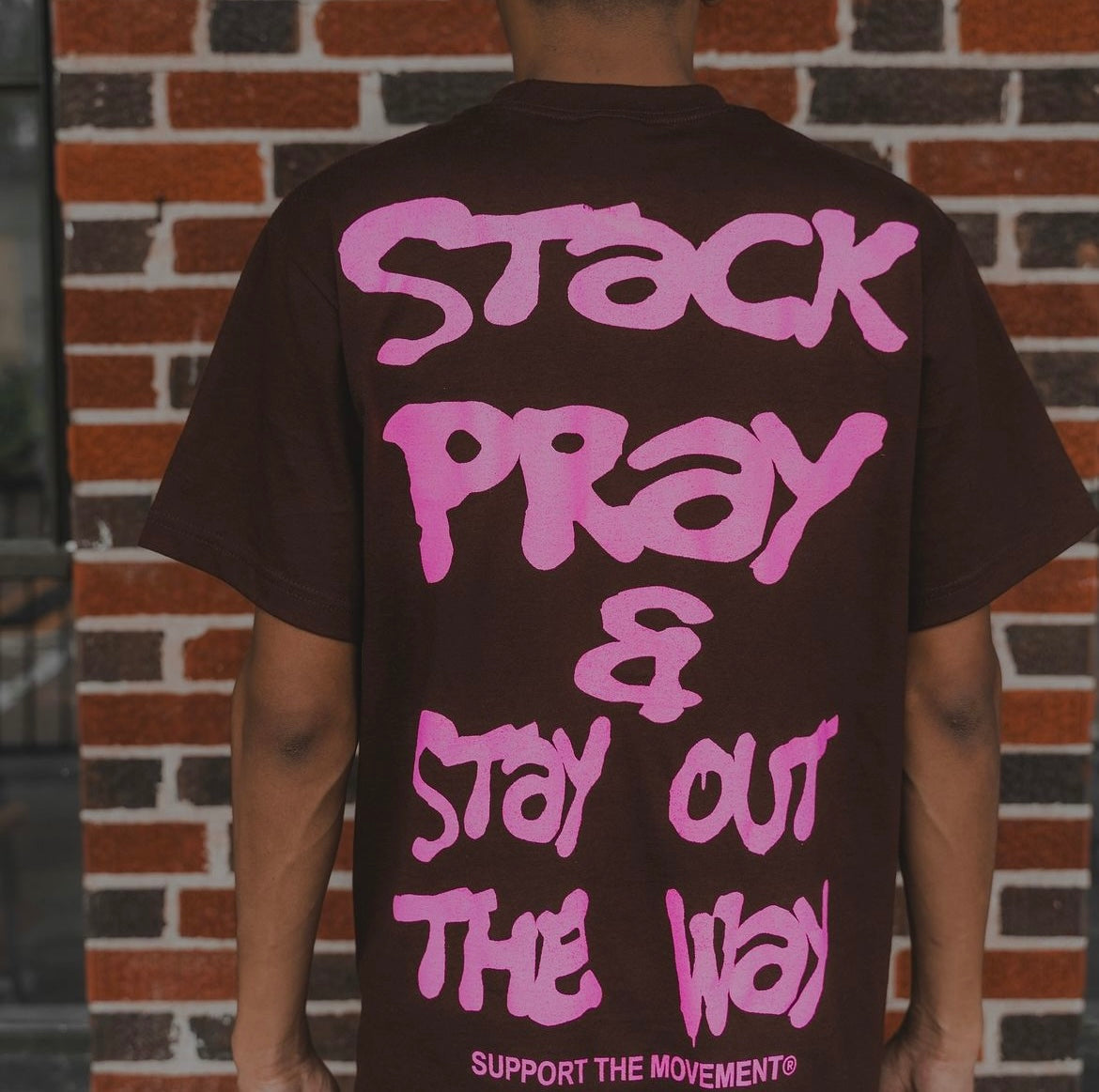 Brown Stack/ Pray Tee